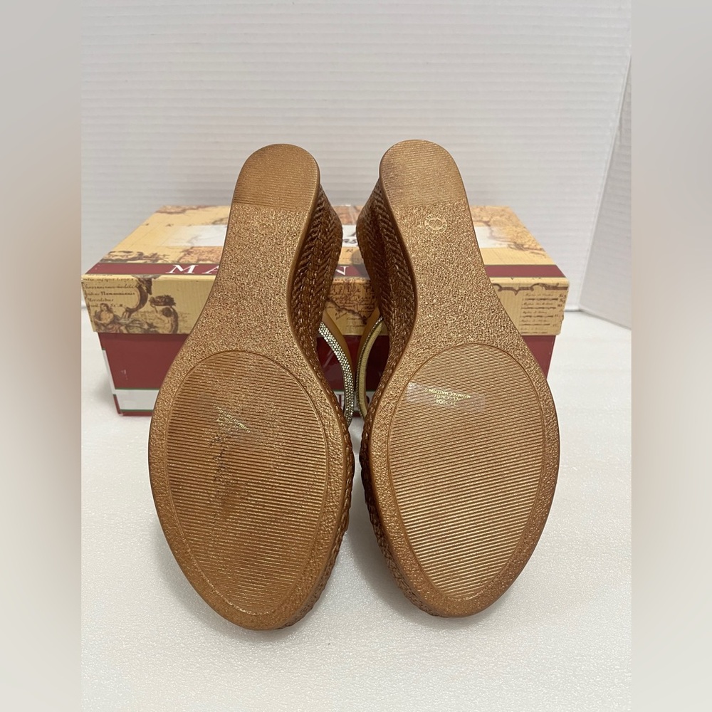 Women's Elvera Slip-On Wedge Sandals by Easy Street. Size 8M Color Brown - Picture 6 of 7